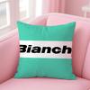 BBianchi Logo Cushion Cover Pillowcase Short Plush Invisible Zipper Room Sofa Cushion Cover