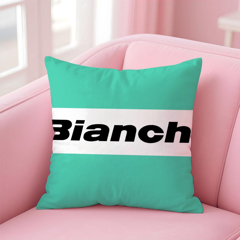 BBianchi Logo Cushion Cover Pillowcase Short Plush Invisible Zipper Room Sofa Cushion Cover