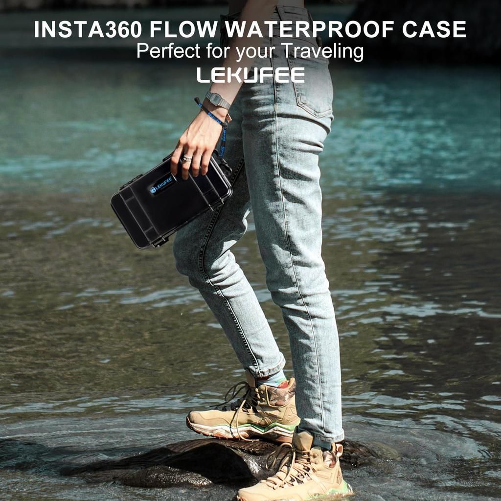 Lekufee Portable Waterproof Hard Case Insta360 Flow Pro Compatible with Flow 2 Insta360 Flow Creator Kit Compatible with Smartphone Gimbal and Compact