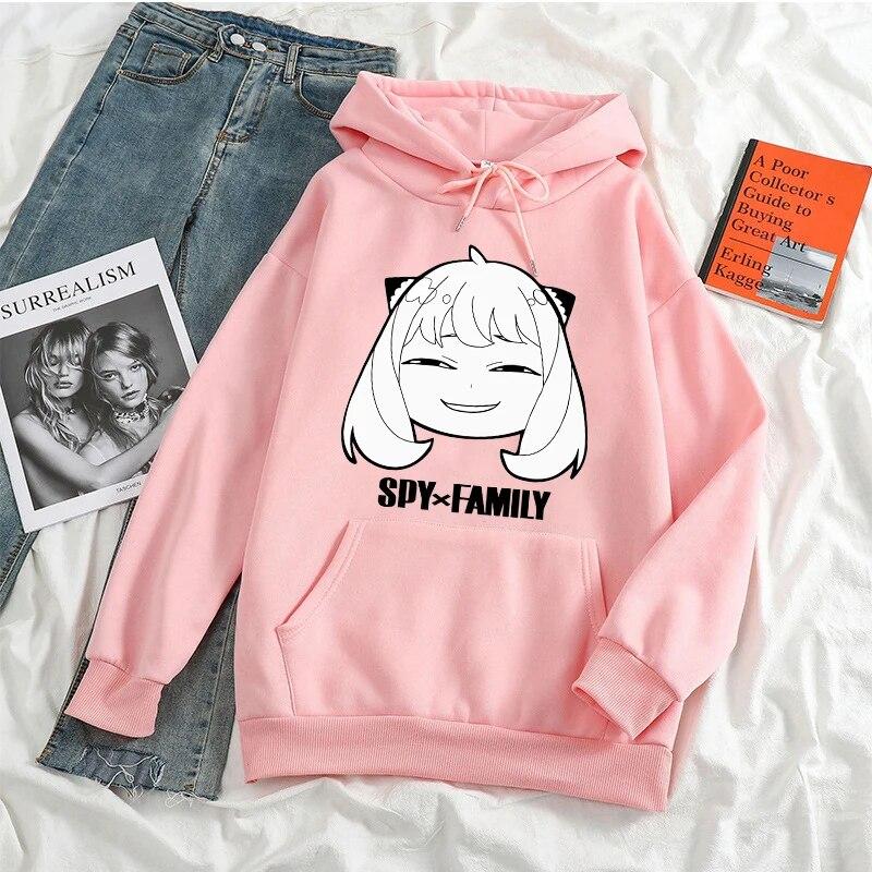 Japanischer Unisexga Spy X Family Hoody Harajuku Unisexga Langarm Kawaii Kapuzenfleece Damen Unisex Herbst Winter Warm halten Oberbekleidung