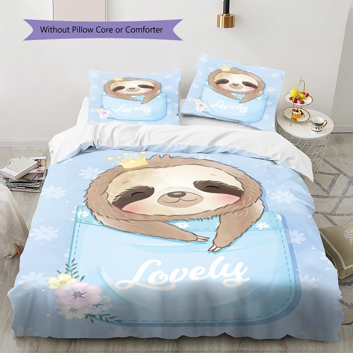 

Дитячий Плед-Ковдра Комплект Постільної Білизни Зворотний Бік Наволочка Домашній Декор Подарунок на День Народження (1 * підковдра + 2 * наволочка, без наповнювача) 135x200cm