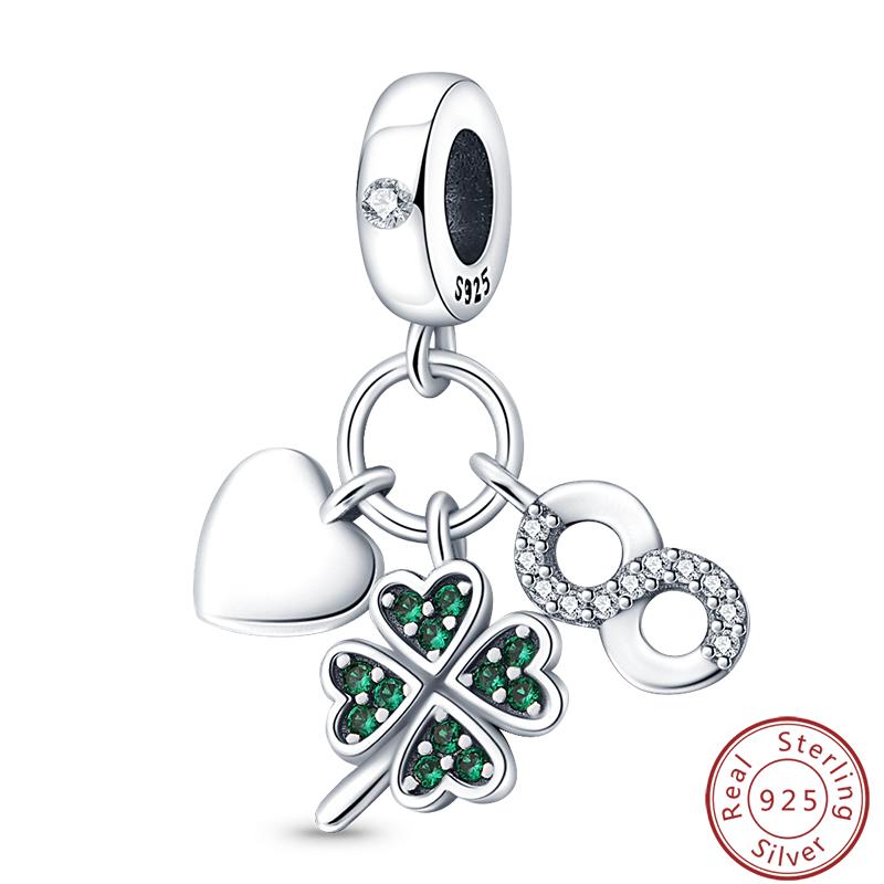 Green Series Copper Lucky Clover Avocado Cactus Spring Charms Beads 3Mm Diy Fine Jewelry Making