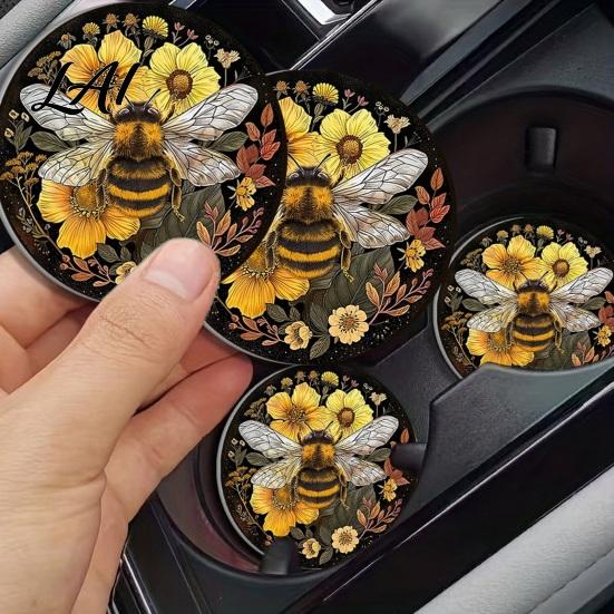 Car Interior Accessories 2PCS Silicone Coaster Heat Resistant Non-Slip Cup Holder Durable Tea Coaster Easy Clean Coffee Mat for Decorative