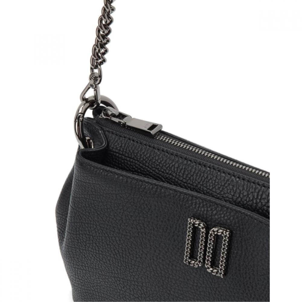 Daks Black Antique Leather Small Shoulder Bag Dd Decoration Dcba2f345[hilton]