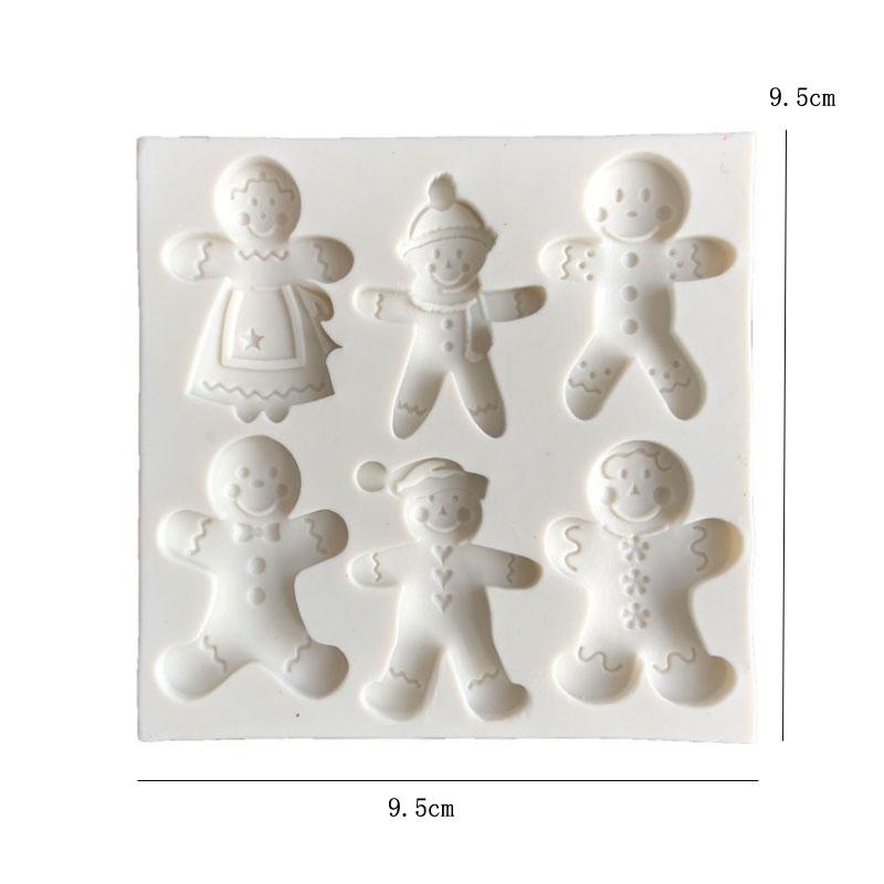 Christmas Silicone Mold 6 Gingerbread Man Different Snowman Shape Chocolate Molds Cookie Mold
