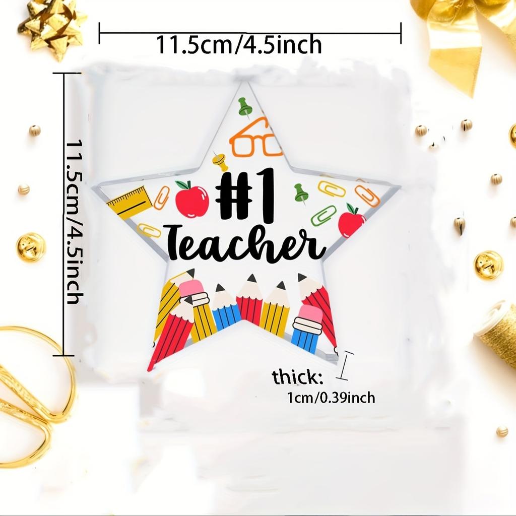 1pc Thank You Gift for Teachers Acrylic Stars Thank You Gift Table Top Decoration, Desk Accessory, Minimalist Design, Decorative Art, Durable Material