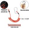 Breakaway Trailer Brake Cable 304 Stainless Steel Spring Towing Coiled Wire with 8x80mm Safety Hook for RV Emergency Red