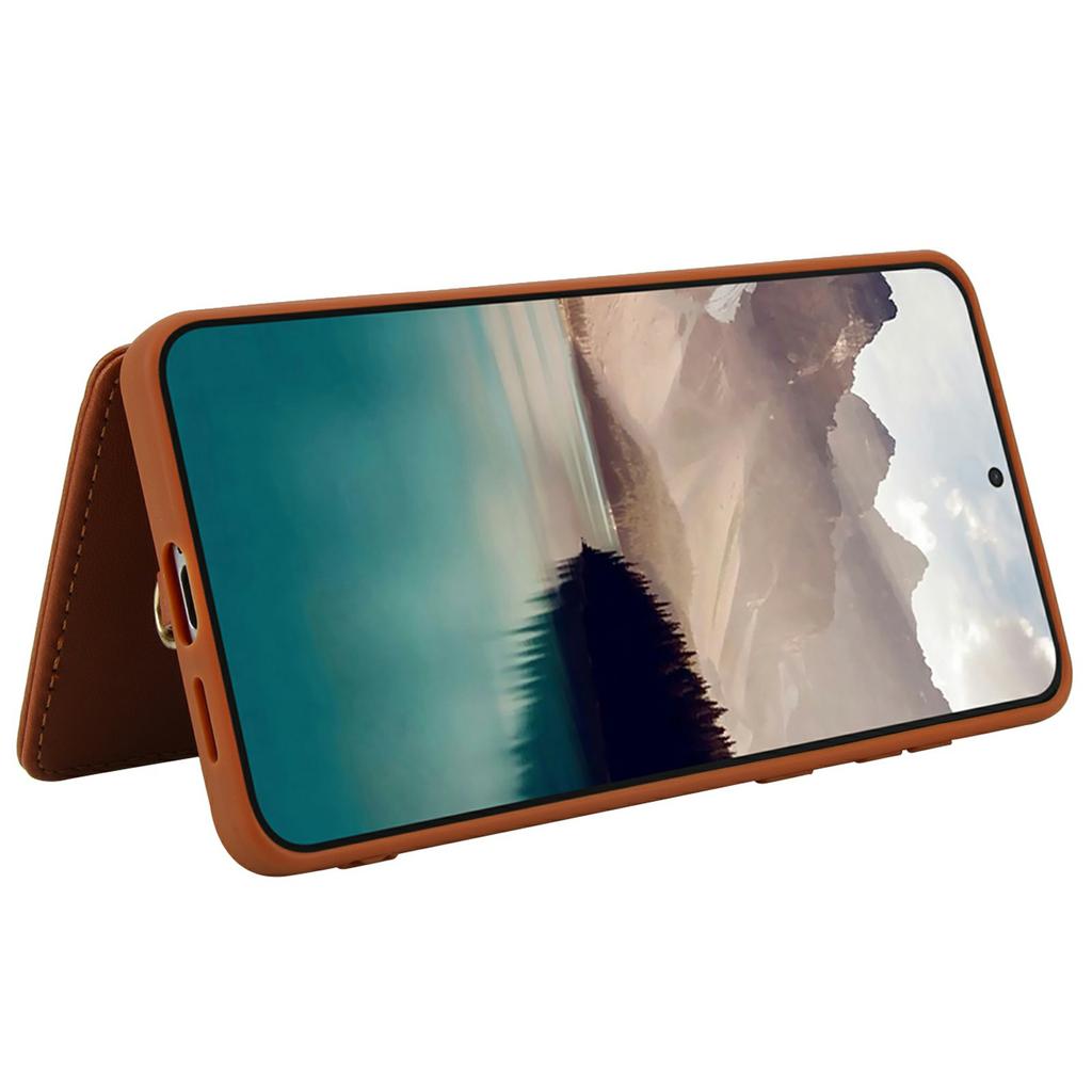 SY-001 For Samsung Galaxy S25 Edge Case Card Slots Leather Coated TPU Flower Phone Cover