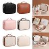 Square Detachable Makeup Bag PU Leather Waterproof Cosmetic Bag Zipper Compartmentalized Storage Beauty Case Pouch