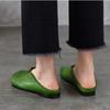 Johnature Women's Shoes Genuine Leather Flat Slippers Round Toe Versatile Casual Solid Color Outdoor Slides