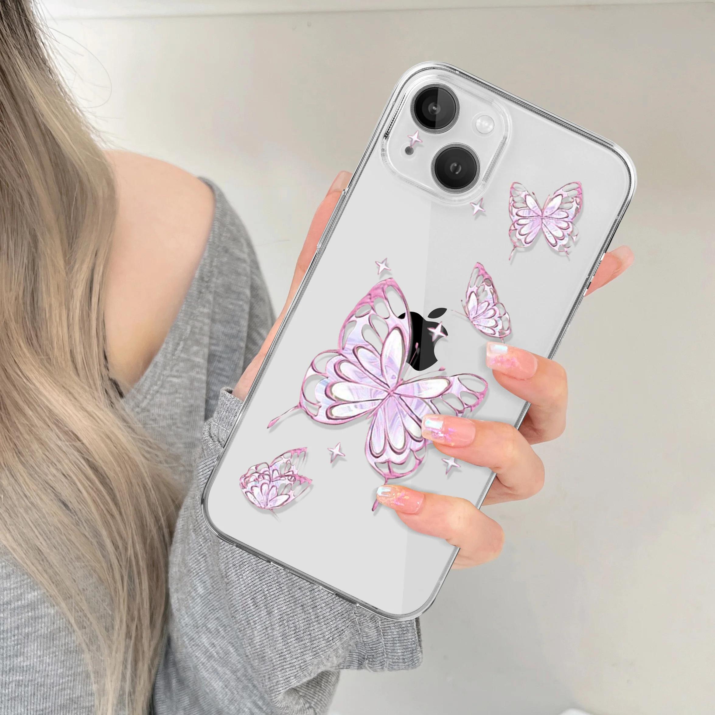 

Graffiti Dark Butterfly Phones Cases For Iphone 15 14 13 12 11 Pro Max Mini XS XR 7 8 SE2 Plus Kawaii Cute Cartoon Animal Covers iPhone 11Pro