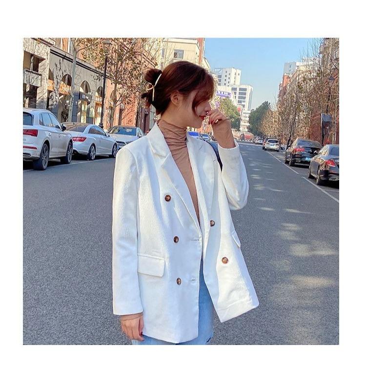 Vintage Loose Black Blazer for Women, Korean Style Casual Chic Jacket, Perfect for Spring and Autumn Streetwear