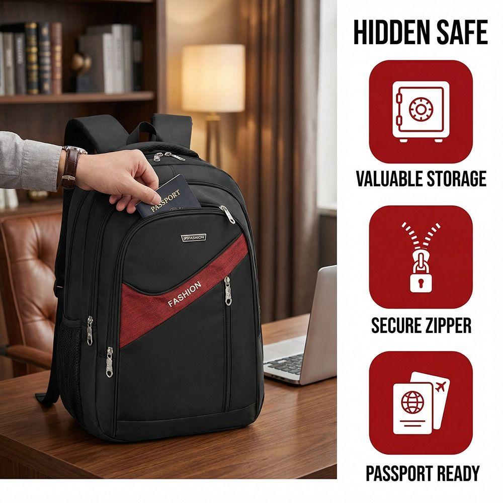 Ergonomic Travel Men Backpack Wear Resistant Large Capacity Business Backpack Fashion Oxford Cloth Laptop Shoulder Bag Daily Use