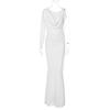 Women Elegant Robes Solid Color Party Club Sexy Backless Slip Draped Gown Maxi Dress