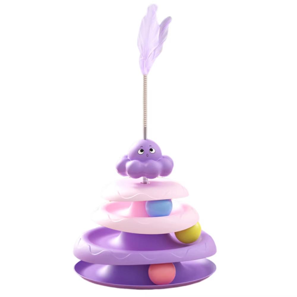 

Питомец Трехслойный шар кошка Вертушка дразнилка кошка палочка для снятия скуки игрушки Физический тренажер Веселая игра-головоломка товары для питомцев фиолетовый