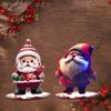 2pcs Cartoon Christmas Statue Figurine Handmade Christmas Sign Desktop Centerpieces  Cabinet