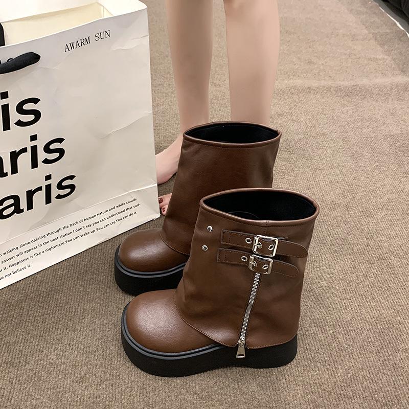 Pants boots women's 2025 new summer thick soles increase but knee boots sweet cool hot girl tall knight boots