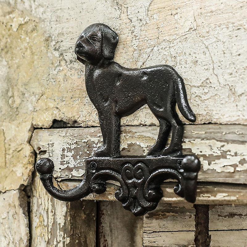 WTEMPO Simple Retro Cat/dog-shaped Hooks Creative Outdoor Courtyard Garden Wall Decoration Home Key Hooks Wall Hangings