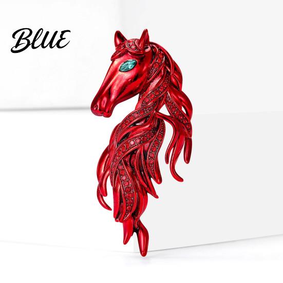 Animal-inspired Jewelry Horse Brooch Sparkling Rhinestones Inlaid Enamel Gift Pin