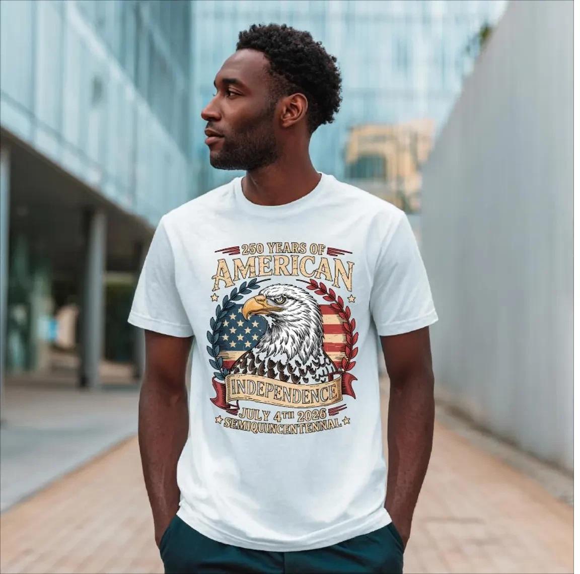 USA Iconic Eagle Freedom 250th Anniversary Shirt, America Liberty 1776–2026 2XL