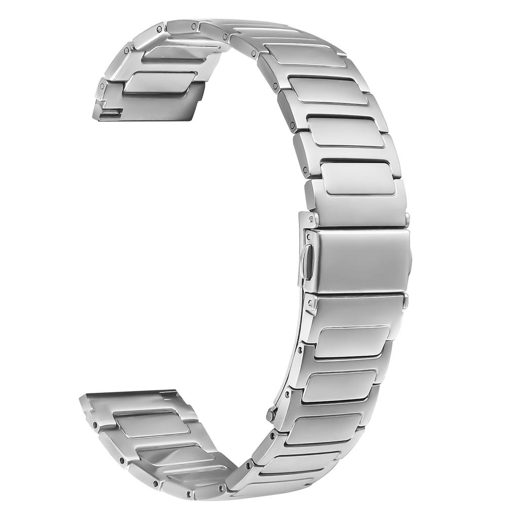 For Garmin Venu 2 Music Watch Band Silver Stainless Steel Metal Watch Strap