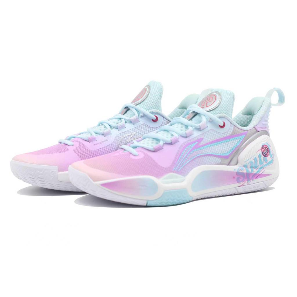 Li Ning Speed 9 Cushioning Slip Resistant Abrasion Resistant Low Top Basketball Shoes Men's Pink Blue Purple ABPT001-6(Team205-)