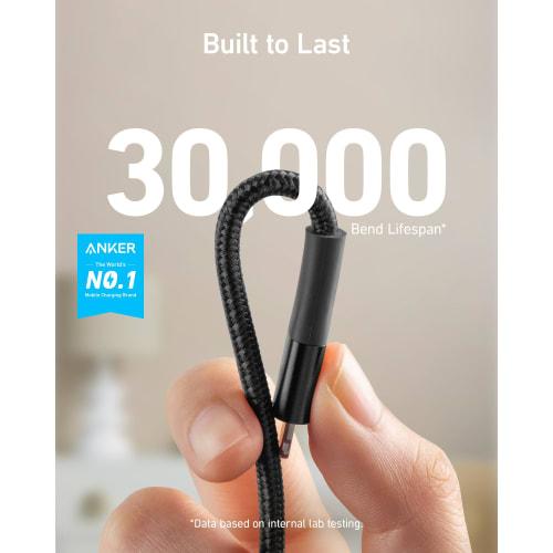 Anker PowerLine+ II Lightning Cable MFi Certified Heavy Duty Compatible with iPhone 14 / 13 / 12 / SE (3rd Generation) iPad (3.0m Black)