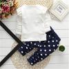 Summer Cotton Girl Clothes Cute Long-sleeved Cartoon Animal Baby Suit Round Neck Clothes + Pants Suit