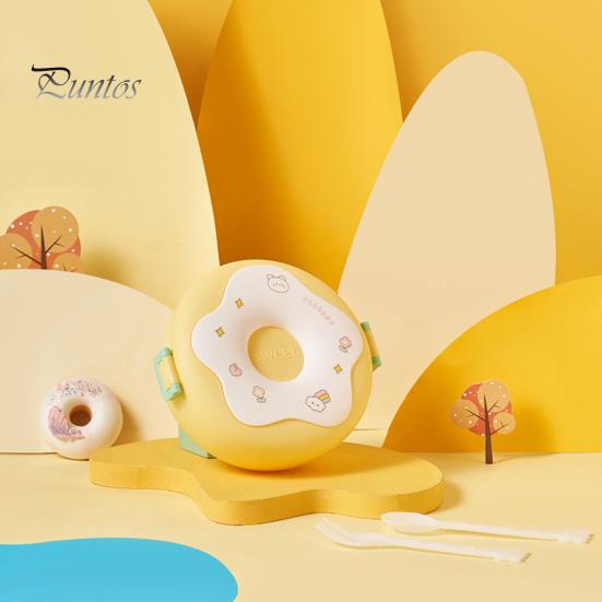 Roztomilá kreslená kobliha 1000 ml obědová krabička Bento nádoba pro mikrovlnnou troubu s přihrádkami Studentské potřeby