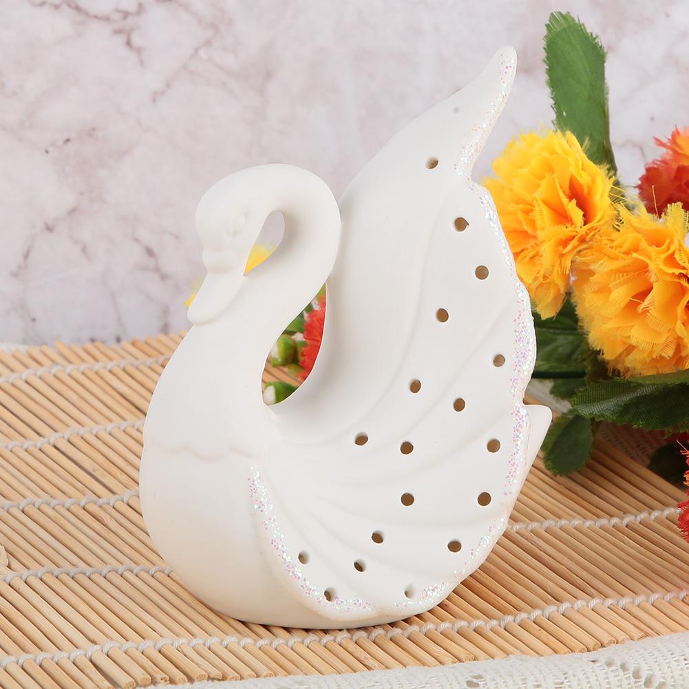 

Lovely Delicate LED Swan Light Ceramic Decoration Lamp for Bedroom Bookshelf with Battery(B)