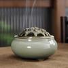 Celadon Ceramic Incense Burner - Antique Style, Small Size, Ice Crack Kiln, Sandalwood Incense Holder.