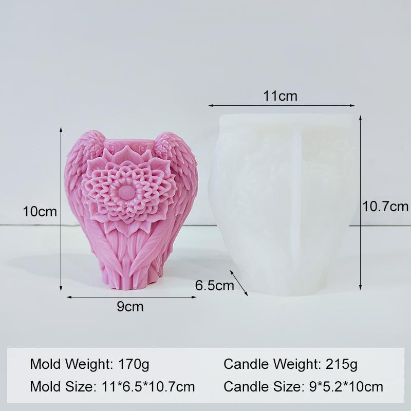 Flowers Wing Handmade Candle Mold DIY Aroma Plaster Resin Ornament Silicone Molds Soy Wax Candle Making Supplies