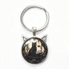 Yin Yang Double Cat Ear Gem Keychain - Trendy Unisex Alloy Accessory