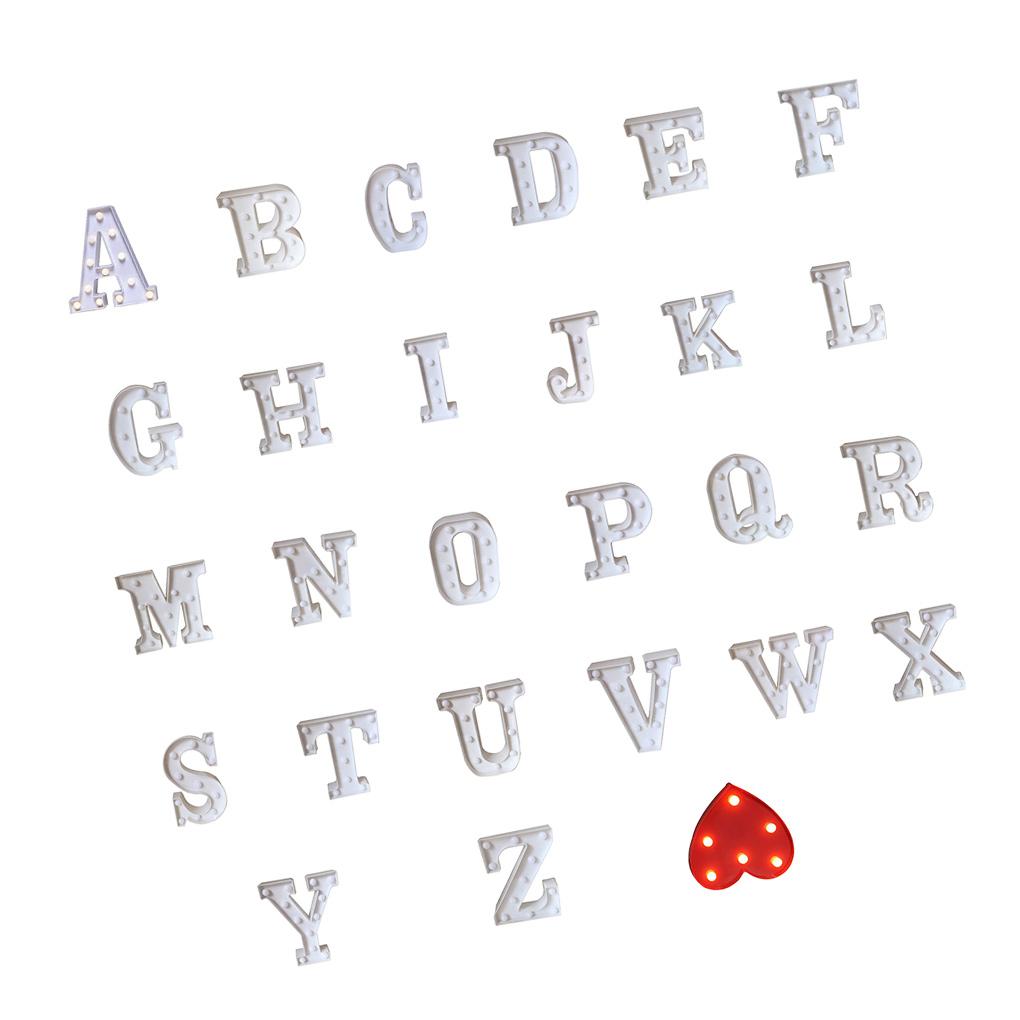 Luminous 26 English Alphabet Light Night Lamp Wedding Party Room Letter Decor