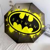 Patrón de Batman, paraguas de plegado automático, diseño portátil y plegable, 8 varillas, un regalo de Navidad o cumpleaños.