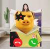 John-Pork Is Calling Blankets Quality Warm Soft Throw Blanket Winter Travel Office Home Decor Street Trend Bedspread