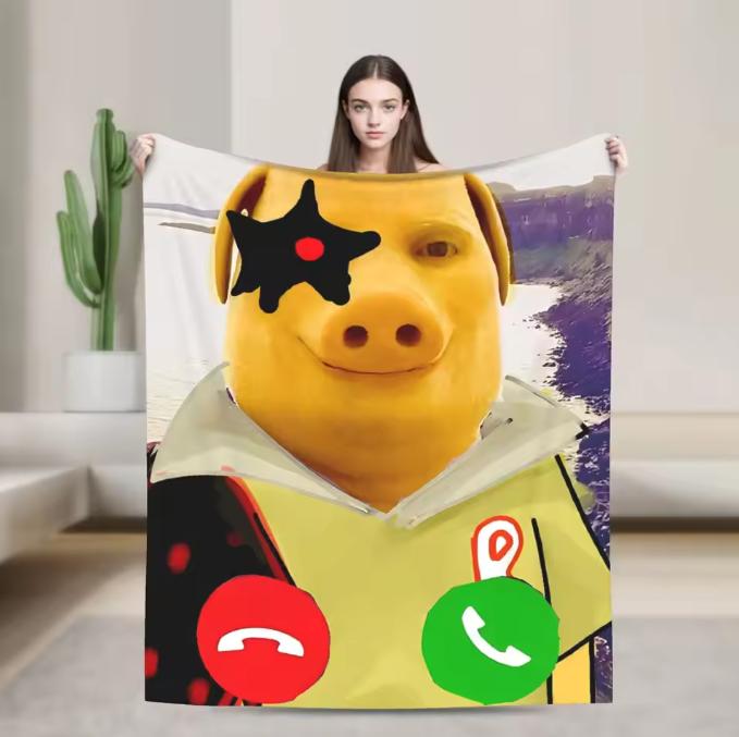 John-Pork Is Calling Blankets Quality Warm Soft Throw Blanket Winter Travel Office Home Decor Street Trend Bedspread