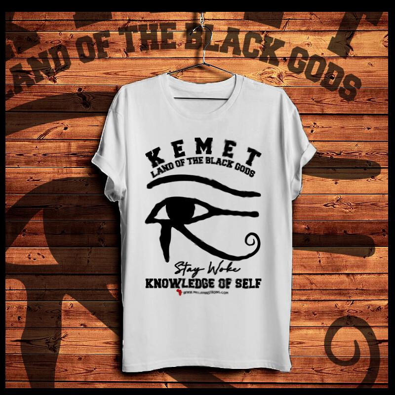African Kemet Horus Eye Black God Warrior  Marcus Garvey Melanin Pharoah Unisex T-Shirt XL