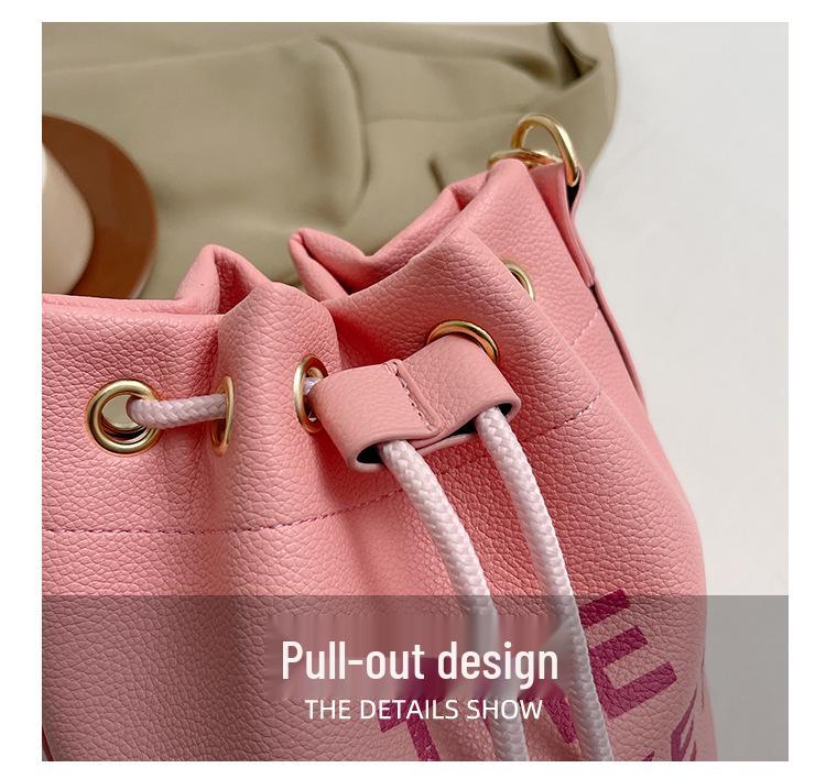 Women's Retro Fashion Bucket Bag - Single Shoulder & Crossbody Handbag