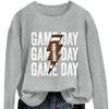 Damenmode Rundhals Langarm Buntes Blitz Rugby Buchstaben Sweatshirt