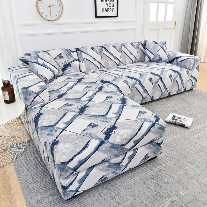 Corner Sofa Covers for Living Room Elastic Slipcovers Couch Cover Stretch Sofa Towel L Shape Chaise Longue