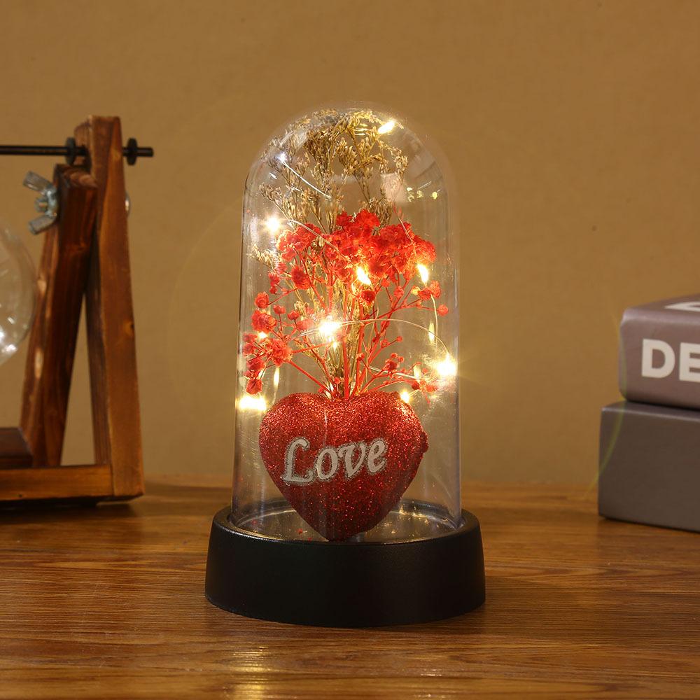 

Night Light Decoration Flower Bouquet Ornament Acrylic Love Heart For Bedroom Valentine S Day Home XS（old）