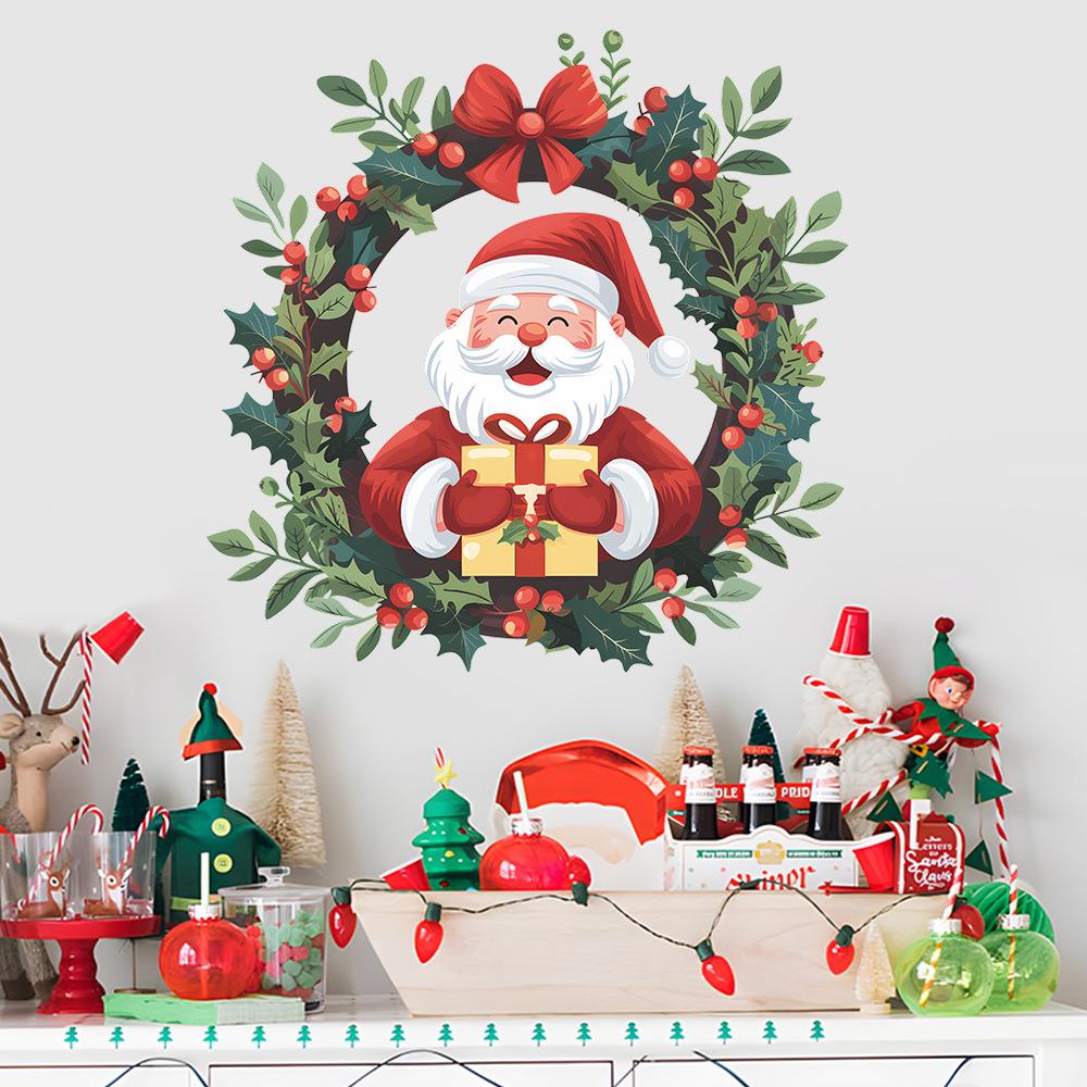 Świąteczne wieńce Zielone rośliny Prezenty Sypialnia Salon Gabinet Tło Aranżacja krajobrazu Naklejki ścienne