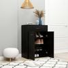 Flur Schuhschrank, Doppeltür-Aufbewahrungssschrank mit Schubladen, schwarz 60x35x84 cm, aus Holzwerkstoffen