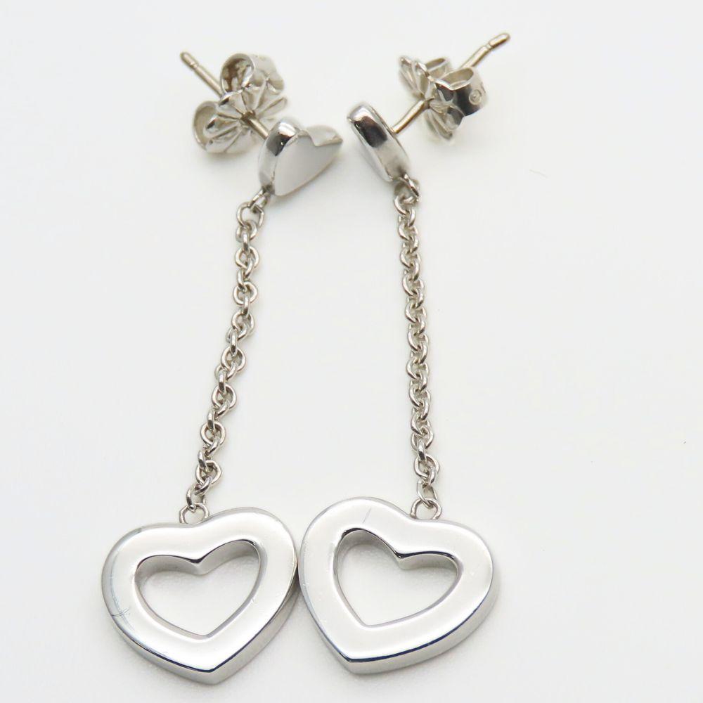 Used TIFFANY&Co. Pierce Heart Link Drop Swing Silver925 3.9g Silver Shake