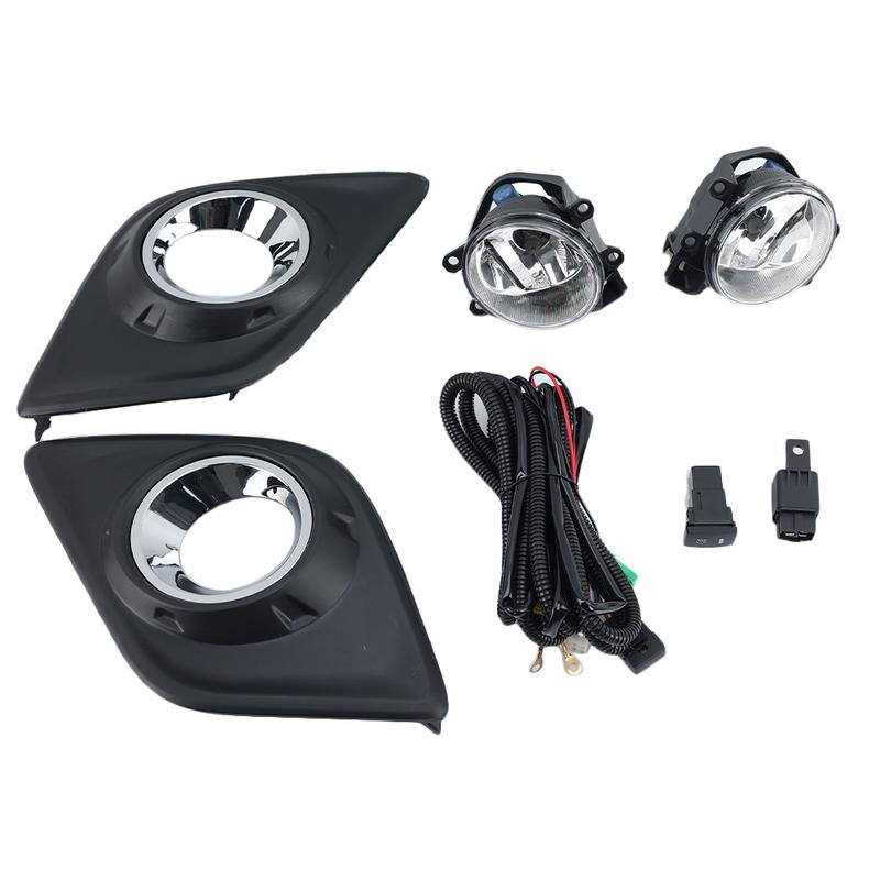 Car Front Fog Lights Fog Lamp For Toyota Hilux Revo 2016 2017 2018 Chrome Trim With Harness Wiring Cover Grille halogen