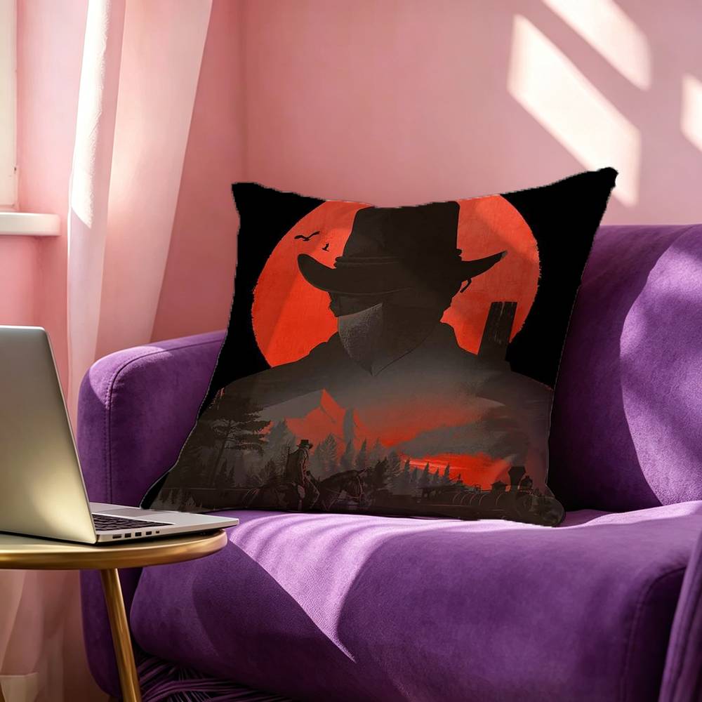 Red Dead Redemption RDR Square DoubleSided printed Pillow Case Bedroom Bedside Pillow Sofa Cushion Cover