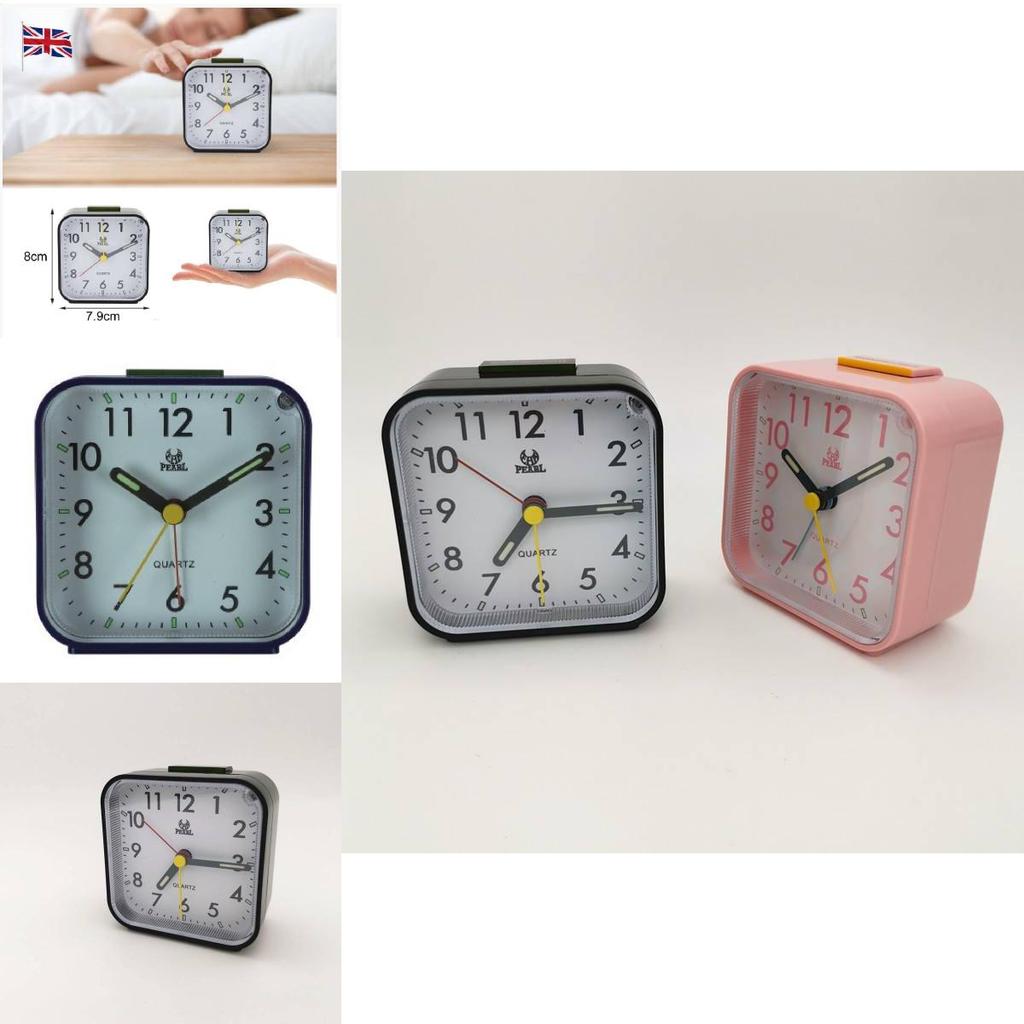 Stylish Silent Alarm Clock Home Bedside Table Clock Children's Study Room Clock Pearl