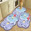 Oil Painting Flower Kitchen Oil-absorbent And Dirt-resistant Floor Mat Bathroom Toilet Absorbent Non-slip Floor Mat