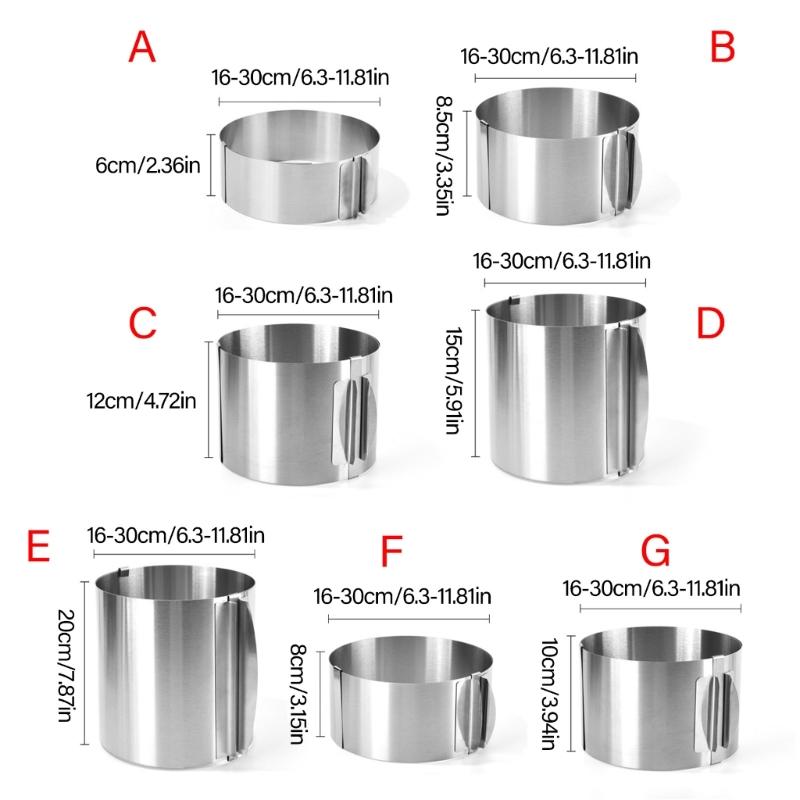 Mousse-Ringe aus Edelstahl Kreisformen mit Skala Rostfrei Verstellbare Backform Rostfrei Kuchen Dekorierwerkzeug